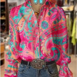 Cherry Betty Vibrant Paisley Women's Top